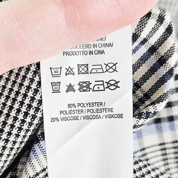 PRIMARK Gray Blue Plaid Tartan Buckled 90's Inspired Retro Mini Dress Size: 10 - Picture 9 of 9